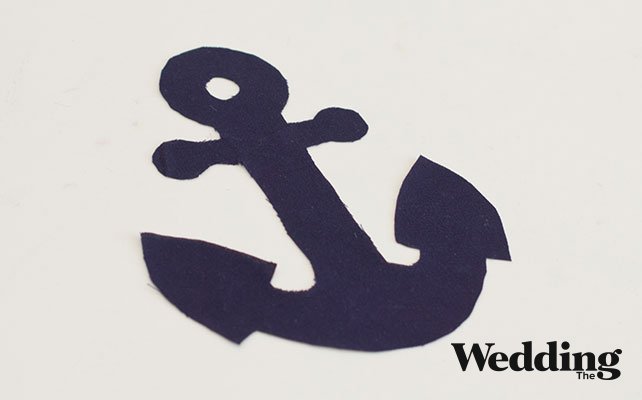 Как сделать подушечку для колец с якорем, вырезать якорь