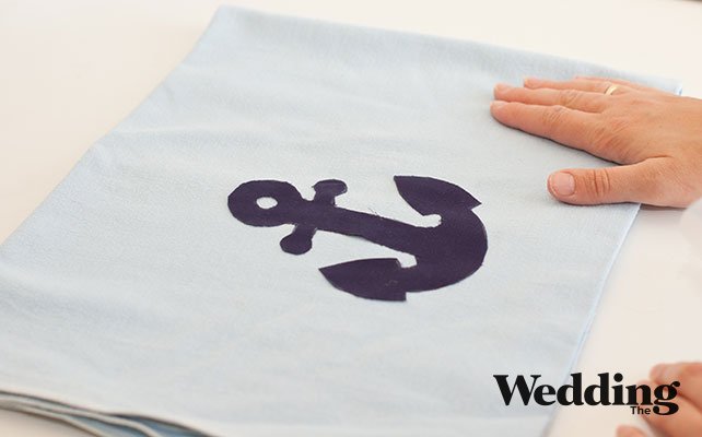 Как сделать подушечку для колец с якорем, соединяем детали подушечки