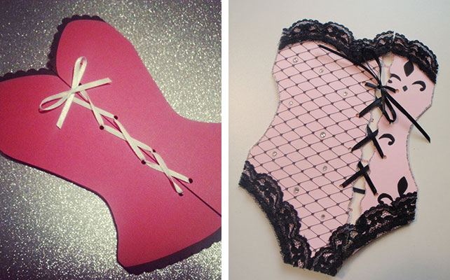 приглашение в виде женского корсета