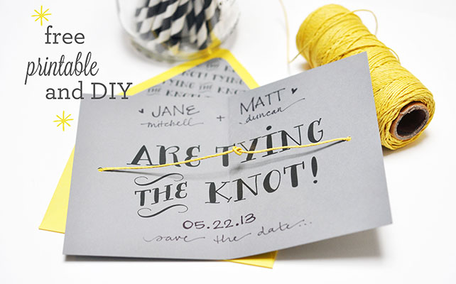 Приглашение на свадьбу с узелком