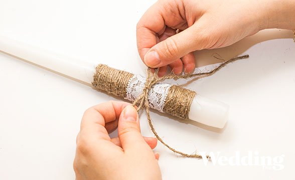 как украсить свечи в рустикальном стиле