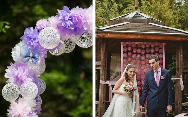 Как сделать шар из ниток для декора свадьбы