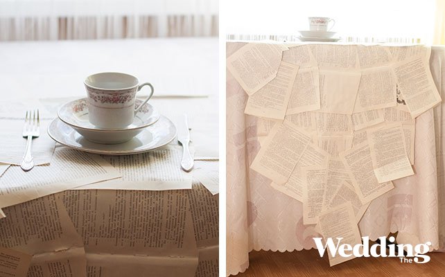 скатерть из книжных листов
