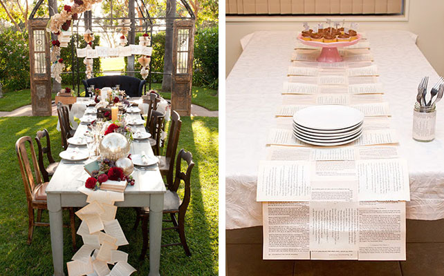 скатерть из книжных листов