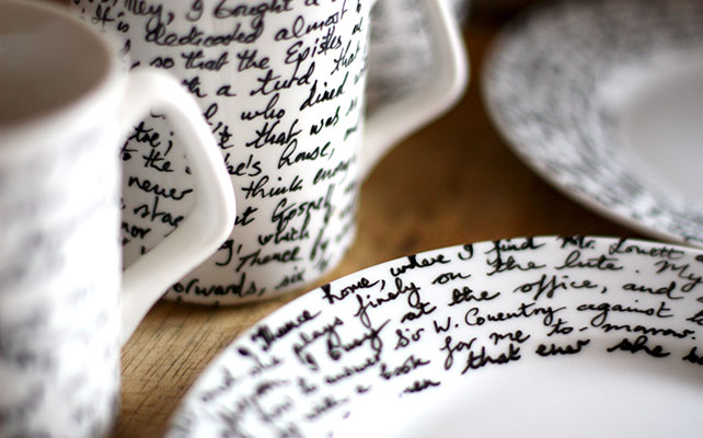 тарелка с буквами, расписная тарелка