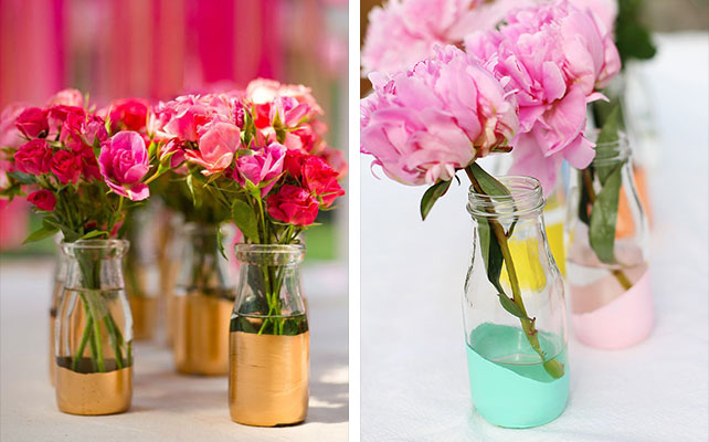 вазы из стеклянных бутылок