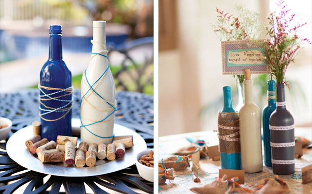 вазы из стеклянных бутылок