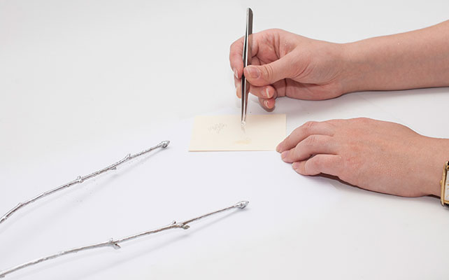 оформление дома к Новому Году, декорируем ветки, к веткам приклеить бисер