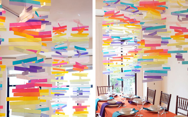 Украшение для зала за пару часов, гирлянда из бумажных полосок