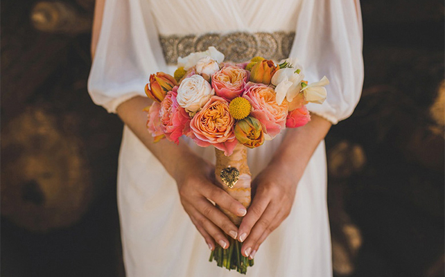свадьба в духе старины, букет невесты